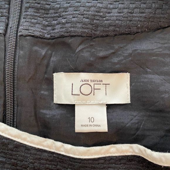 Loft Sleeveless Tweed Black & white dress sz 10 - Picture 4 of 7